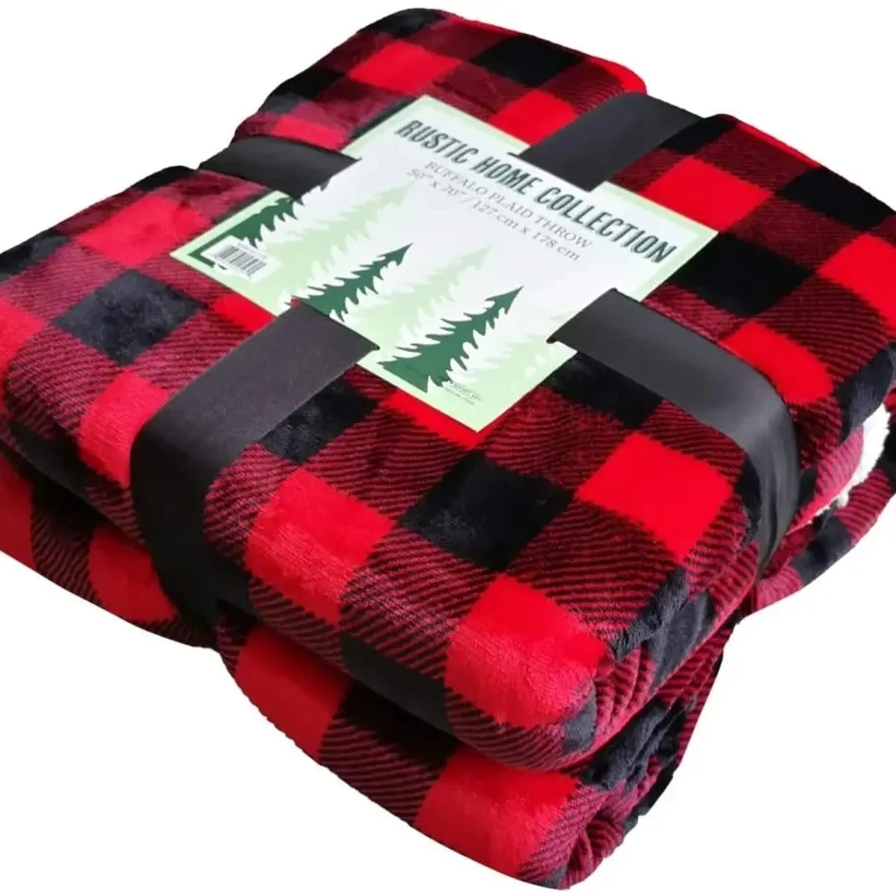Buffalo Plaid Throw Blanket - Red and Black